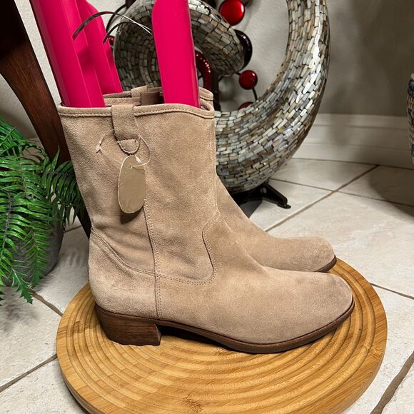 UGG New"Briar" Sugar Pine Brown Leather Mid Calf Boots Sz US 12 / EU 43 - Picture 5 of 11